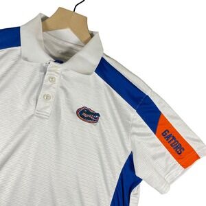 Florida Gators Polo‎ Shirt Men's Size S White Blue Orange Embroidered Logo NCAA
